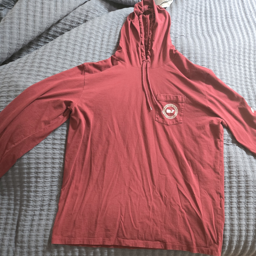 Vineyard Vines Maroon Hooded Shirt Men's L